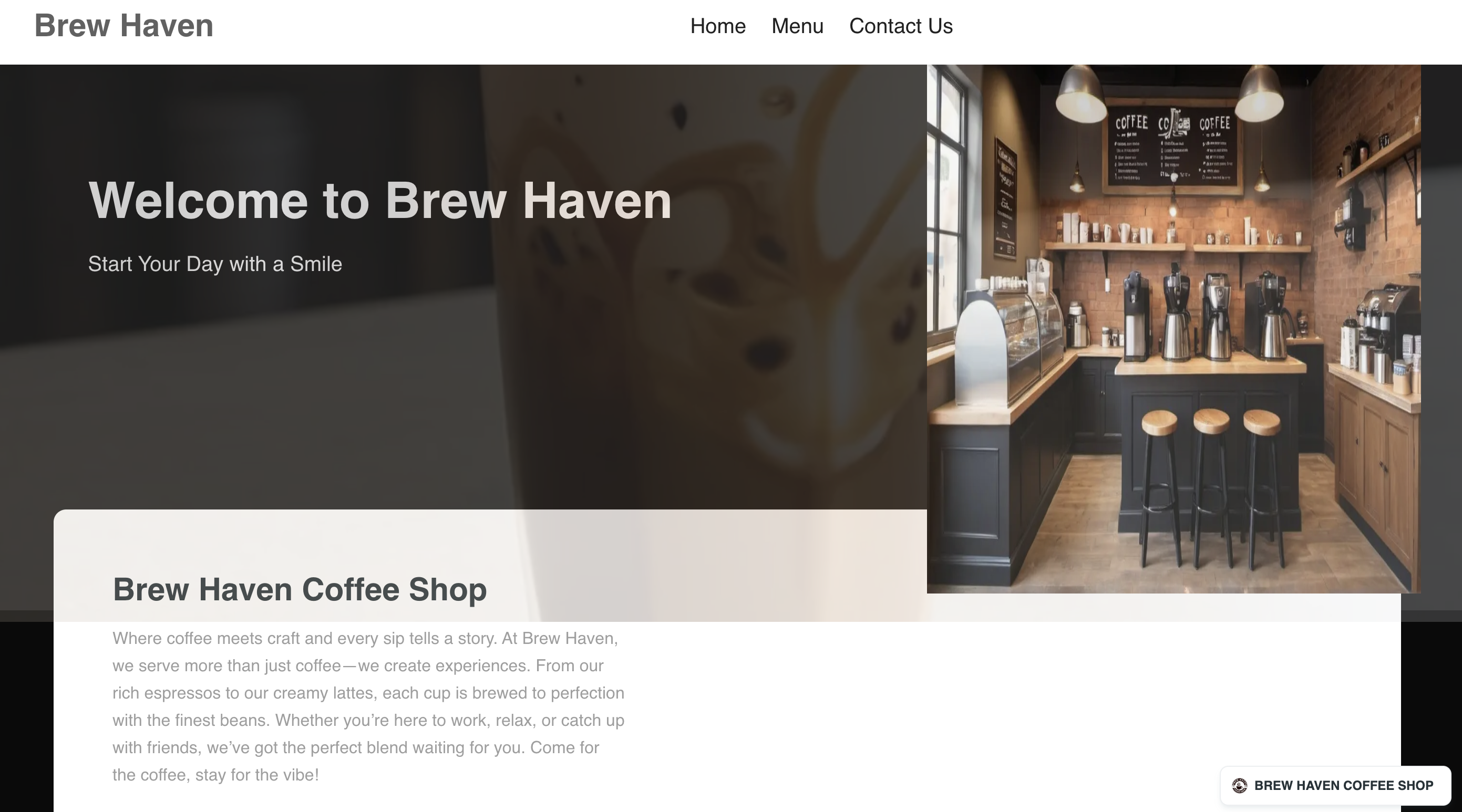 Coffee Shop Website